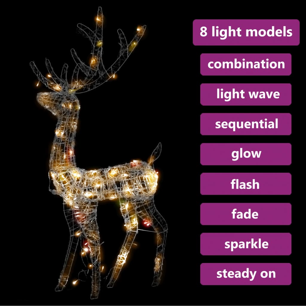 8720286414750_g_en_hd_3 vidaXL Acrylic Reindeer Christmas Decoration 140 LEDs 120 cm Colourful - Image 5
