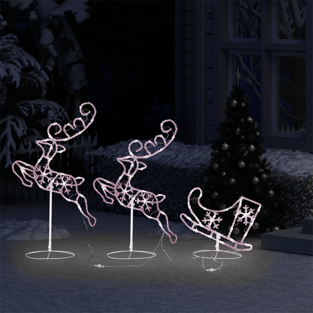 8720286415627_g_en_hd_1 vidaXL Acrylic Christmas Flying Reindeer&Sleigh 260x21x87cm Warm White - Image 3
