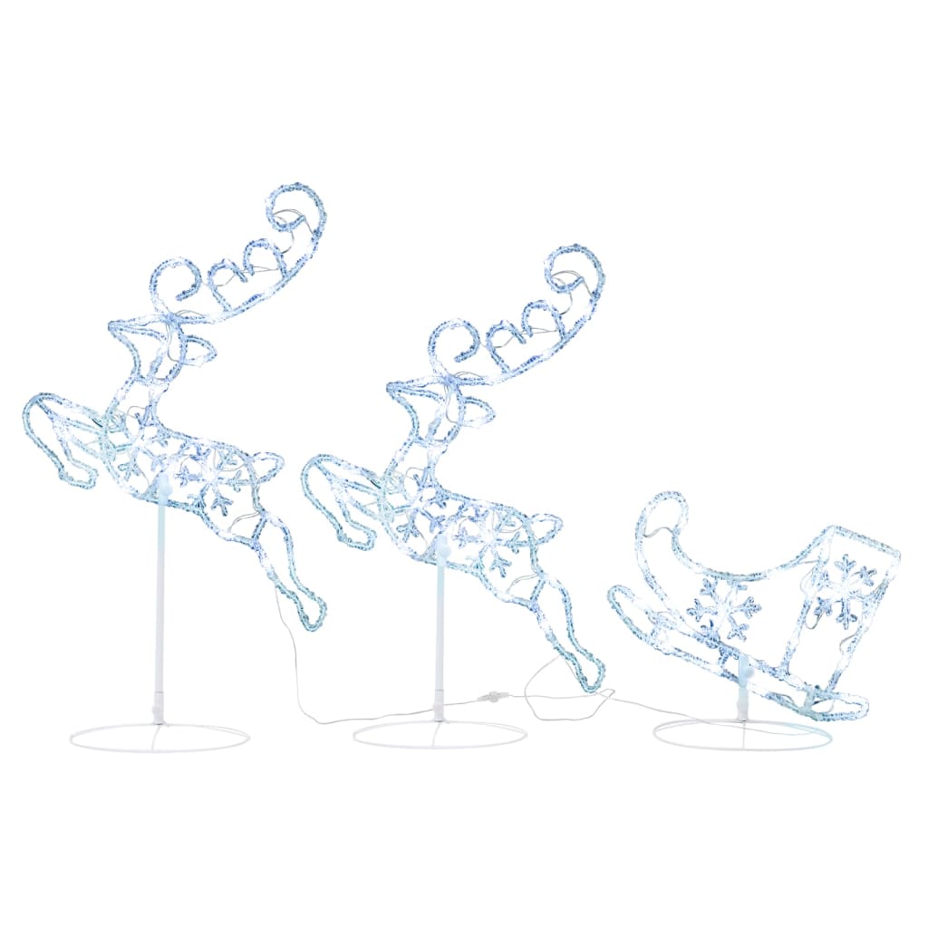 8720286415634_a_en_hd_1 vidaXL Acrylic Christmas Flying Reindeer&Sleigh 260x21x87cm Cold White - Image 2