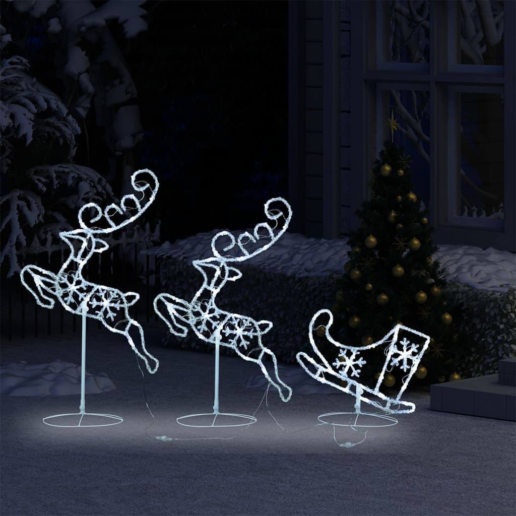 8720286415634_g_en_hd_1 vidaXL Acrylic Christmas Flying Reindeer&Sleigh 260x21x87cm Cold White - Image 3