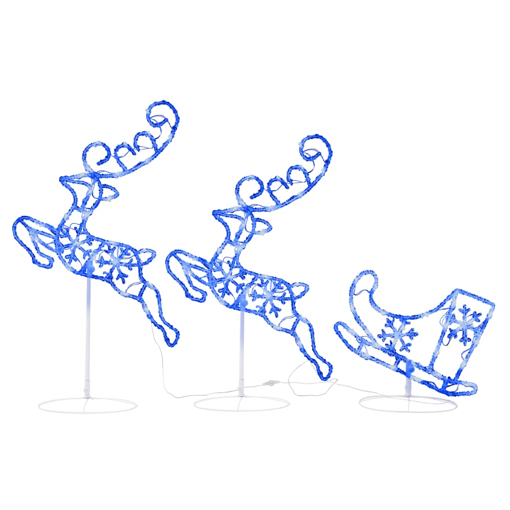 8720286415641_a_en_hd_1 vidaXL Acrylic Christmas Flying Reindeer&Sleigh 260x21x87cm Blue - Image 2