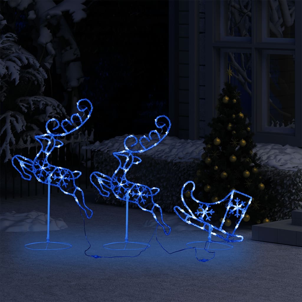 8720286415641_g_en_hd_1 vidaXL Acrylic Christmas Flying Reindeer&Sleigh 260x21x87cm Blue - Image 3