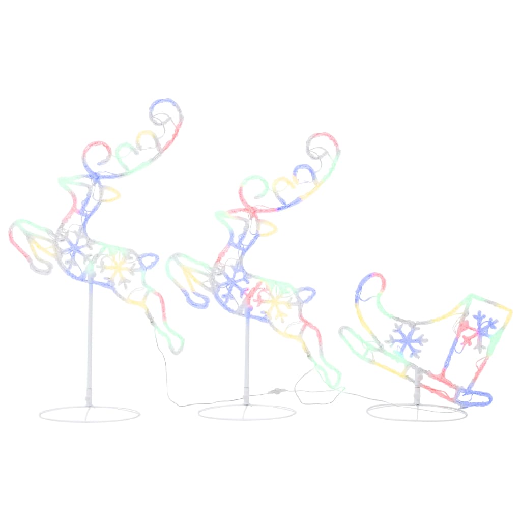 8720286415658_a_en_hd_1 vidaXL Acrylic Christmas Flying Reindeer&Sleigh 260x21x87cm Colourful - Image 2