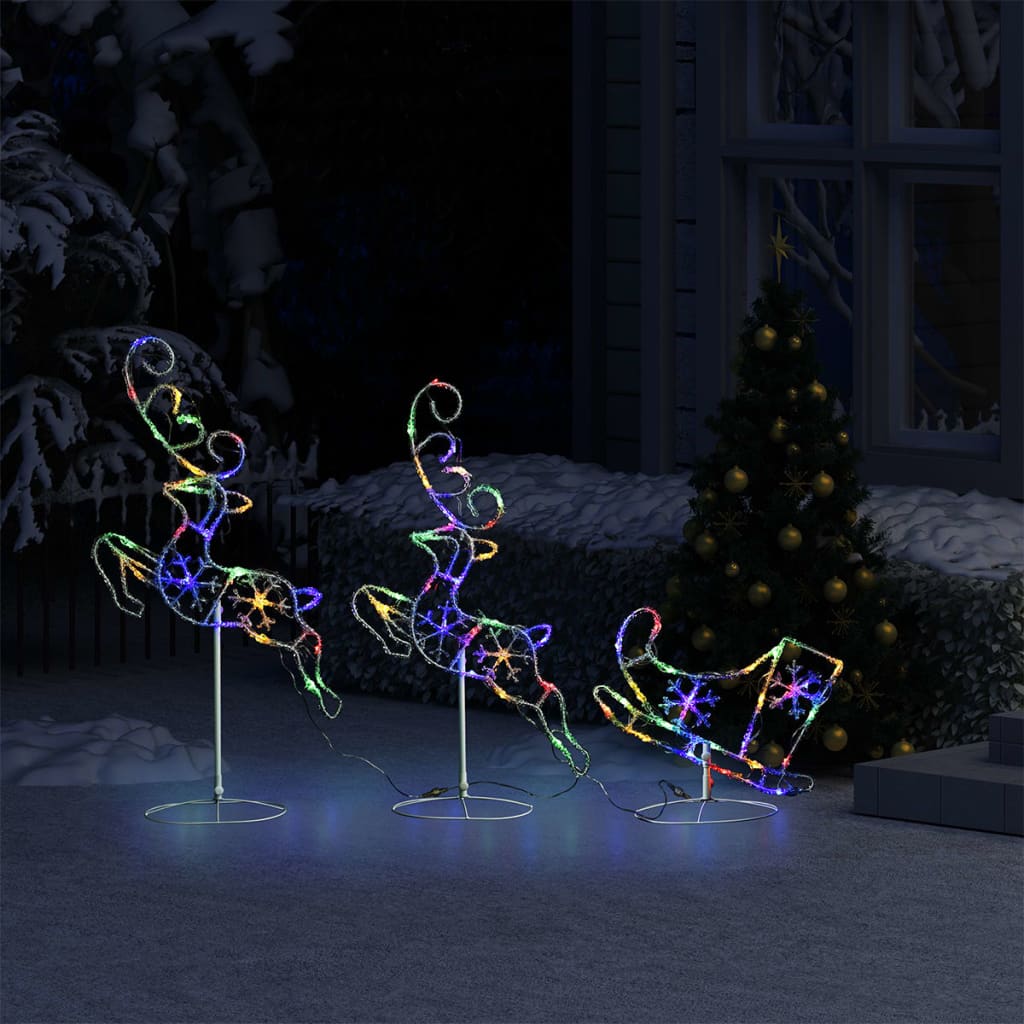 8720286415658_g_en_hd_1 vidaXL Acrylic Christmas Flying Reindeer&Sleigh 260x21x87cm Colourful - Image 3