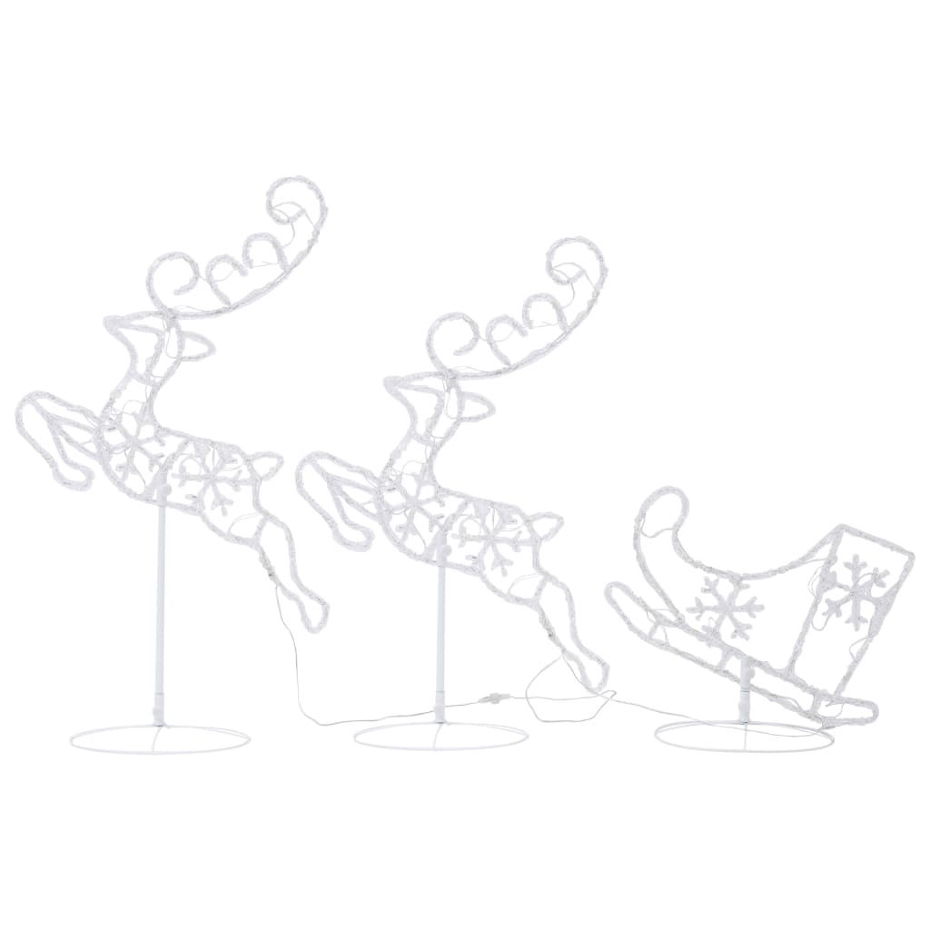 8720286415658_g_en_hd_2 vidaXL Acrylic Christmas Flying Reindeer&Sleigh 260x21x87cm Colourful - Image 4
