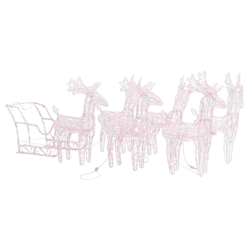 8720286415719_a_en_hd_1 vidaXL Reindeers & Sleigh Christmas Decoration 280x28x55 cm Acrylic - Image 2