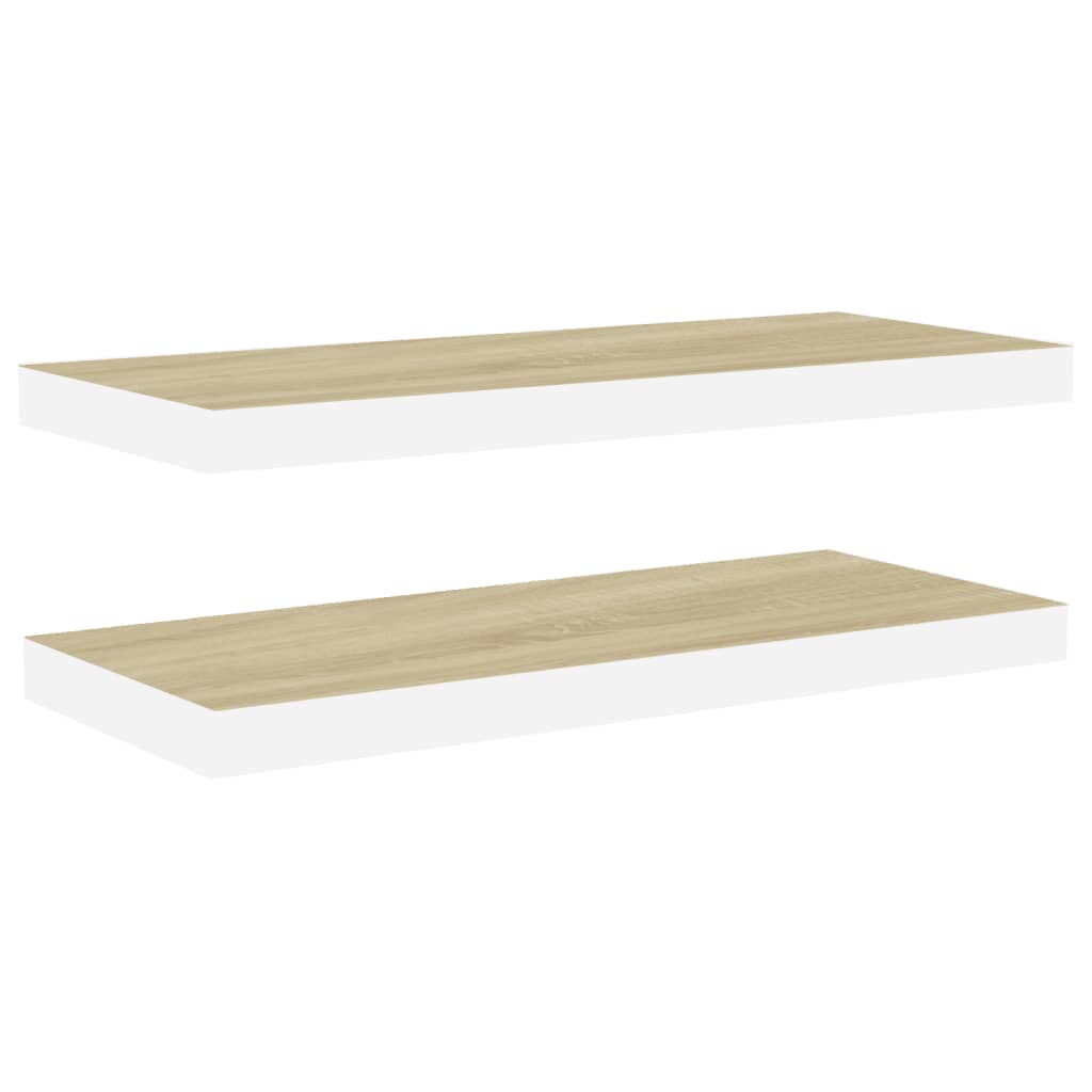 8720286416785_a_en_hd_1 vidaXL Floating Wall Shelves 2 pcs Oak and White 60x23.5x3.8 cm MDF - Image 2