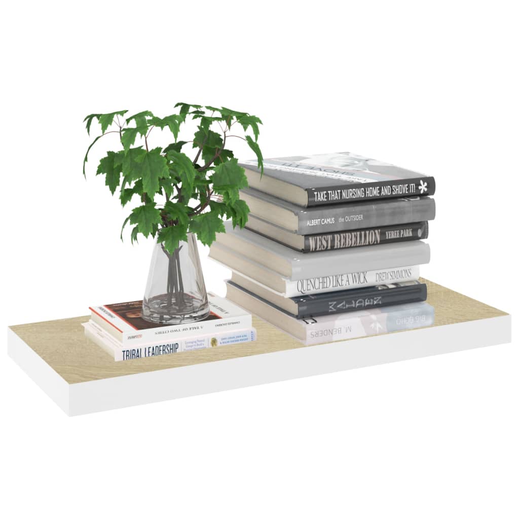 8720286416785_g_en_hd_1 vidaXL Floating Wall Shelves 2 pcs Oak and White 60x23.5x3.8 cm MDF - Image 3