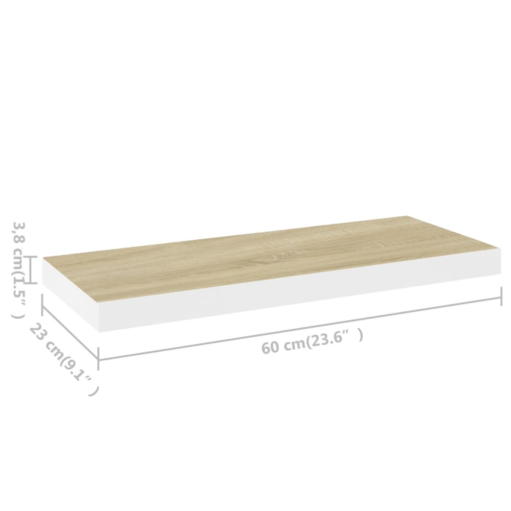 8720286416785_g_en_hd_6 vidaXL Floating Wall Shelves 2 pcs Oak and White 60x23.5x3.8 cm MDF - Image 8