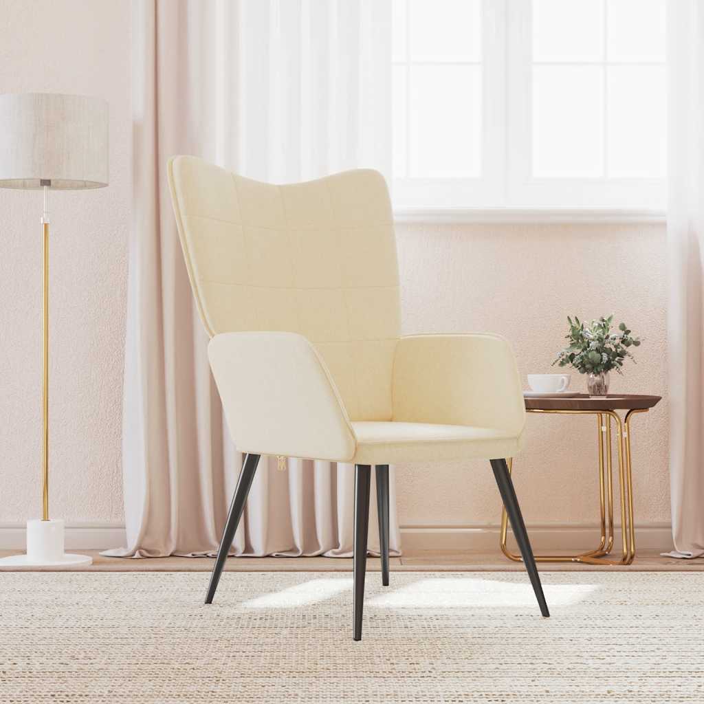 vidaXL Relaxing Chair Cream Fabric