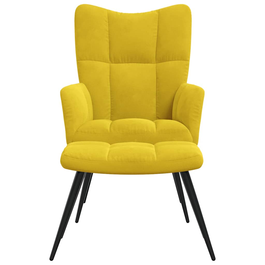 8720286424629_g_en_hd_1 vidaXL Relaxing Chair with a Stool Mustard Yellow Velvet - Image 3