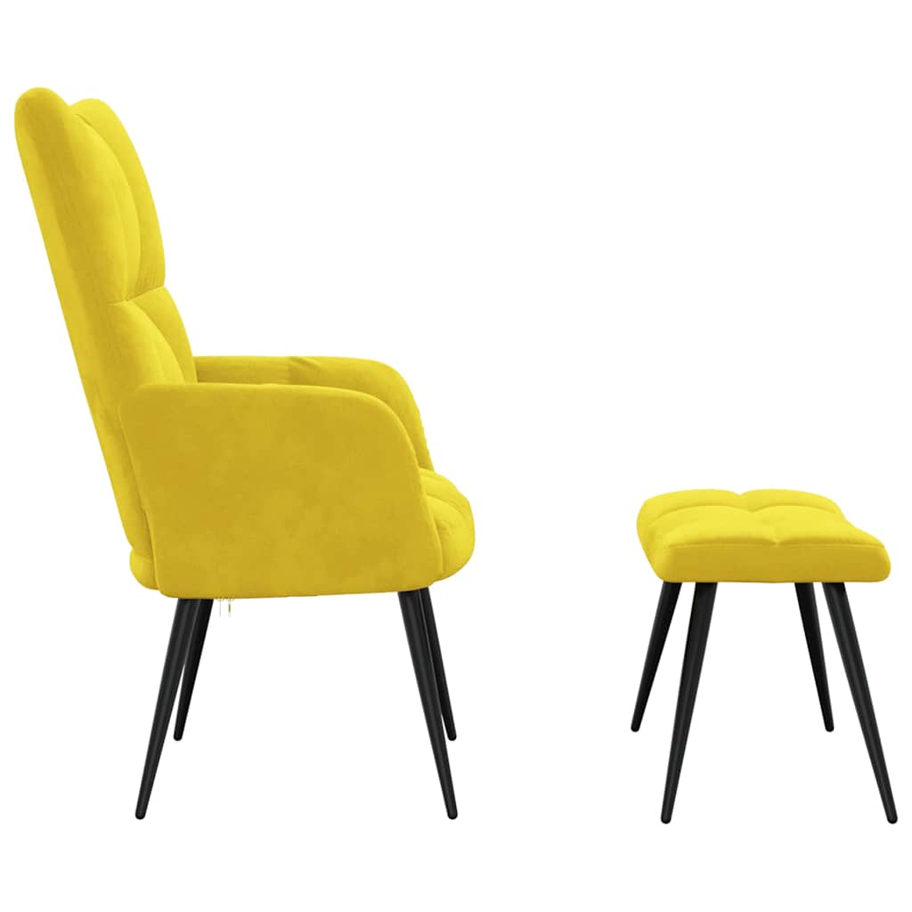 8720286424629_g_en_hd_2 vidaXL Relaxing Chair with a Stool Mustard Yellow Velvet - Image 4