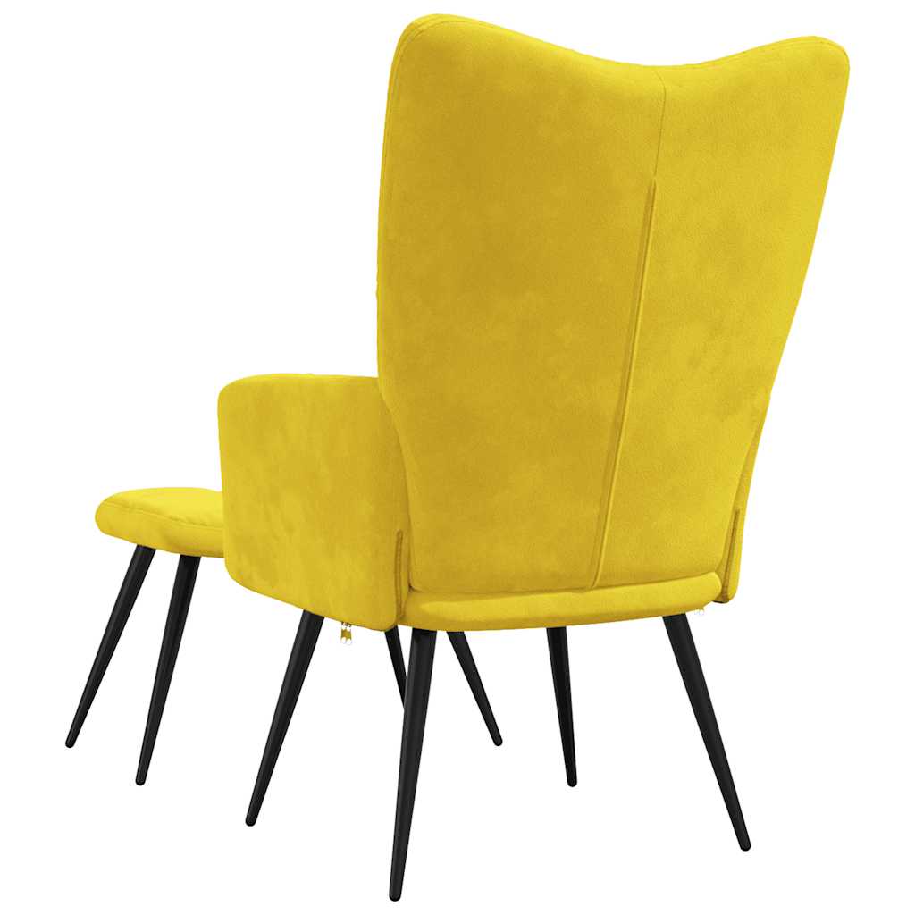 8720286424629_g_en_hd_3 vidaXL Relaxing Chair with a Stool Mustard Yellow Velvet - Image 5