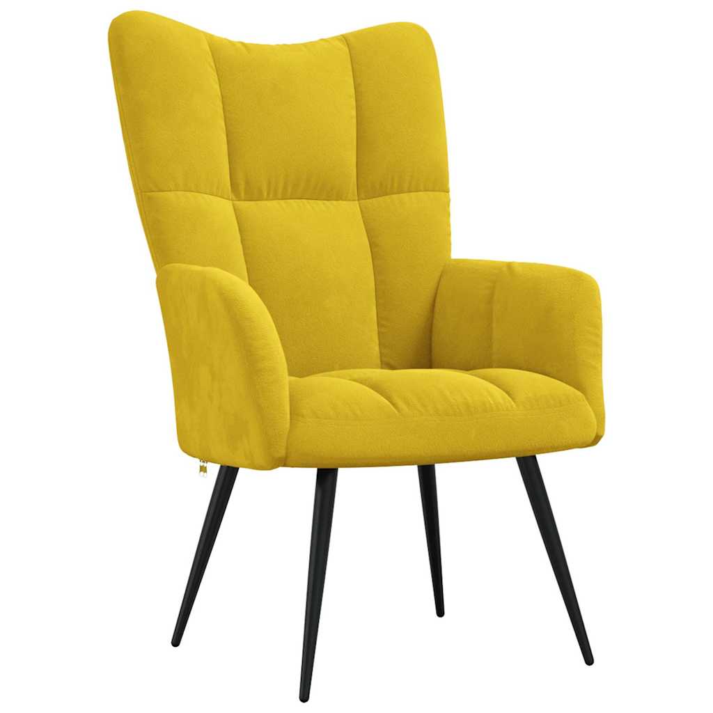 8720286424629_g_en_hd_4 vidaXL Relaxing Chair with a Stool Mustard Yellow Velvet - Image 6