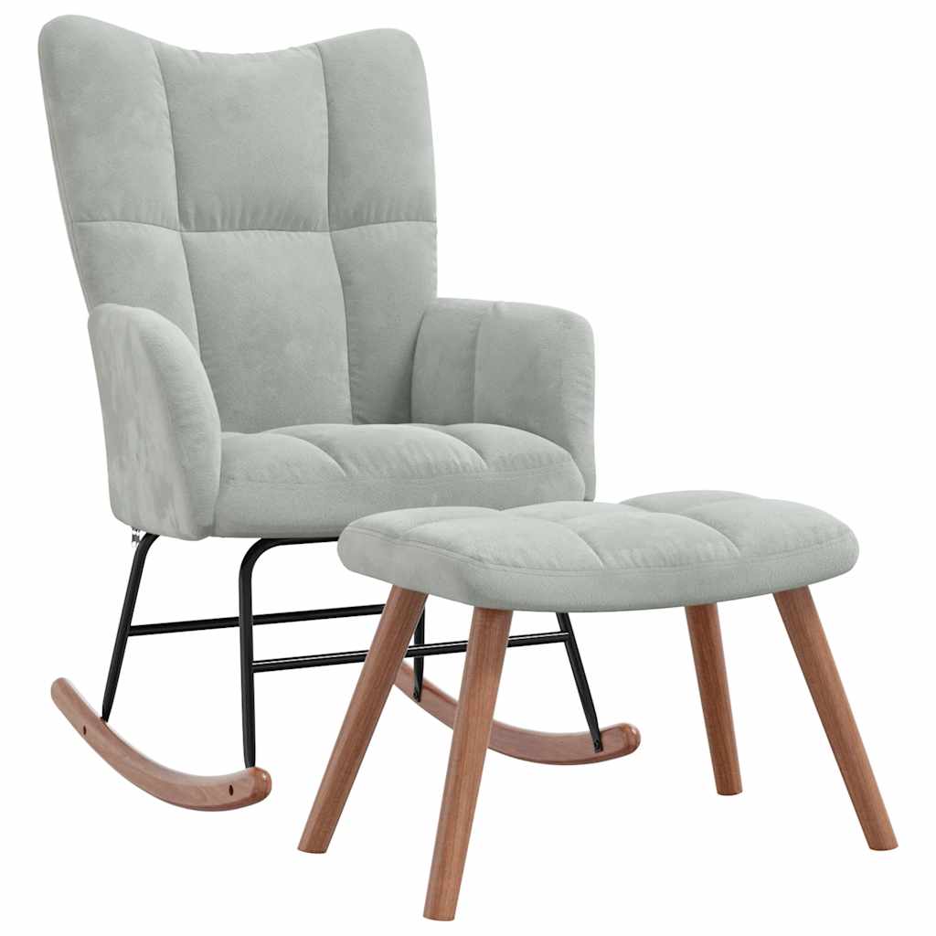 8720286425213_a_en_hd_1 vidaXL Rocking Chair with a Stool Light Grey Velvet - Image 2