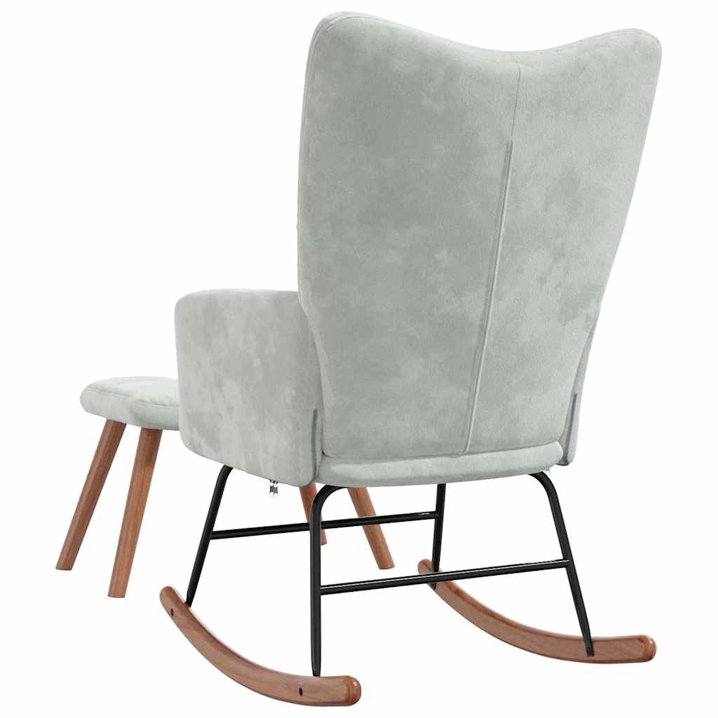 8720286425213_g_en_hd_3 vidaXL Rocking Chair with a Stool Light Grey Velvet - Image 5