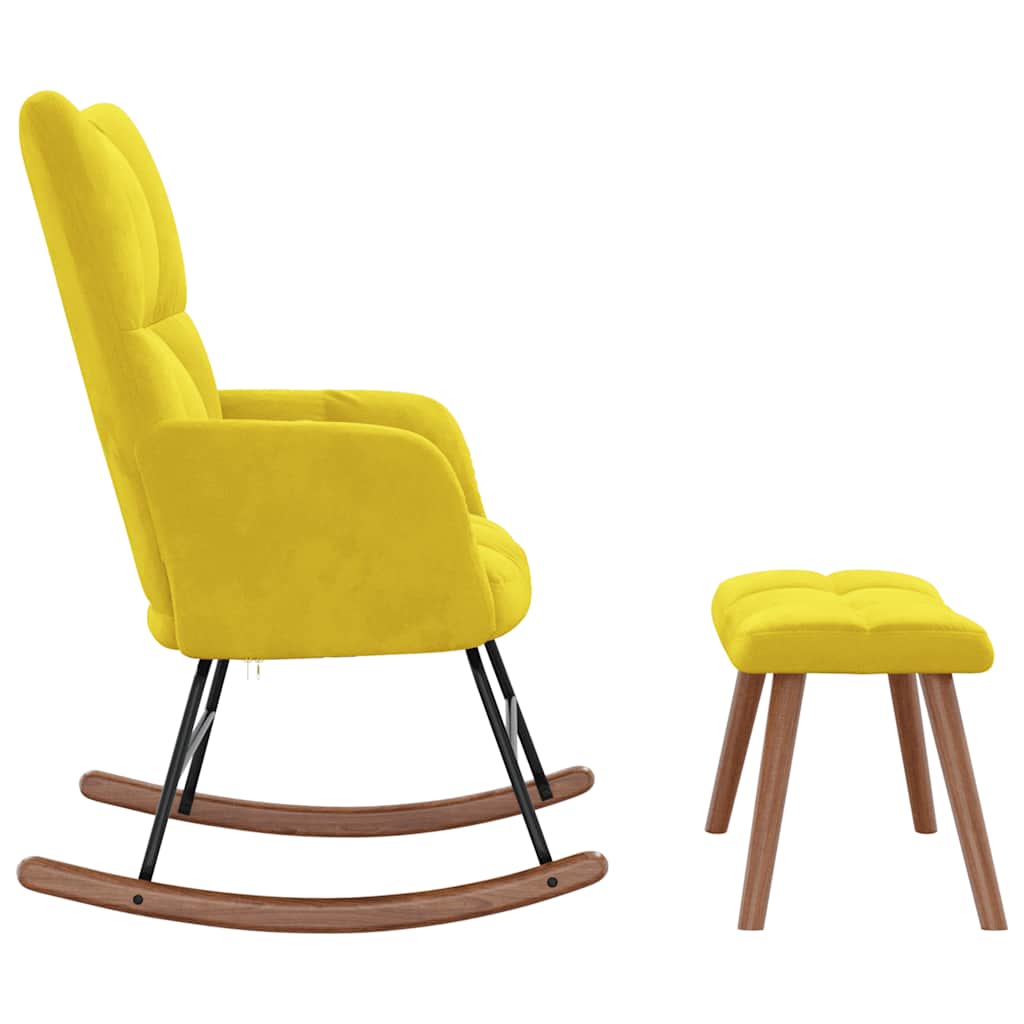 8720286425282_g_en_hd_2 vidaXL Rocking Chair with a Stool Mustard Yellow Velvet - Image 4