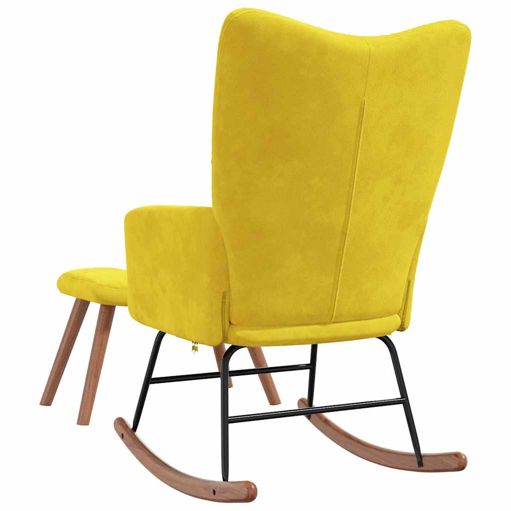 8720286425282_g_en_hd_3 vidaXL Rocking Chair with a Stool Mustard Yellow Velvet - Image 5