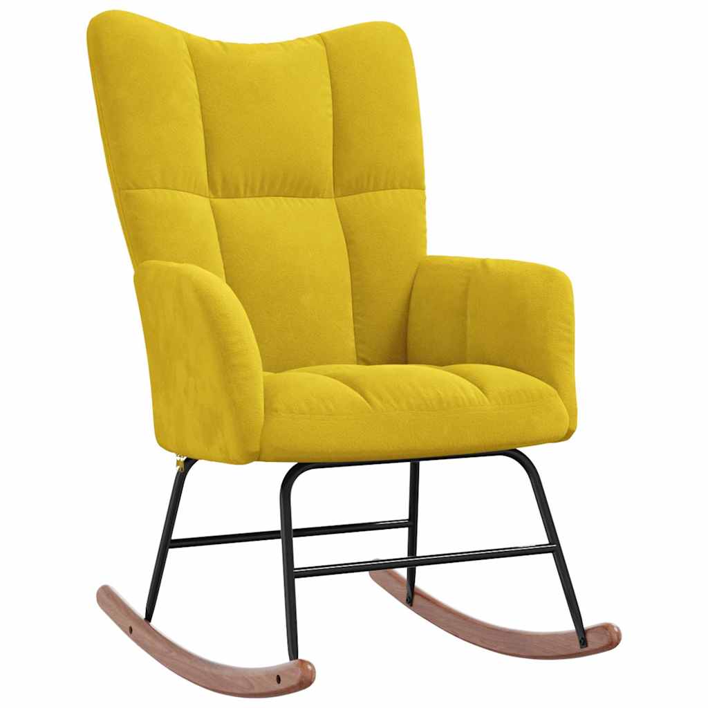 8720286425282_g_en_hd_4 vidaXL Rocking Chair with a Stool Mustard Yellow Velvet - Image 6