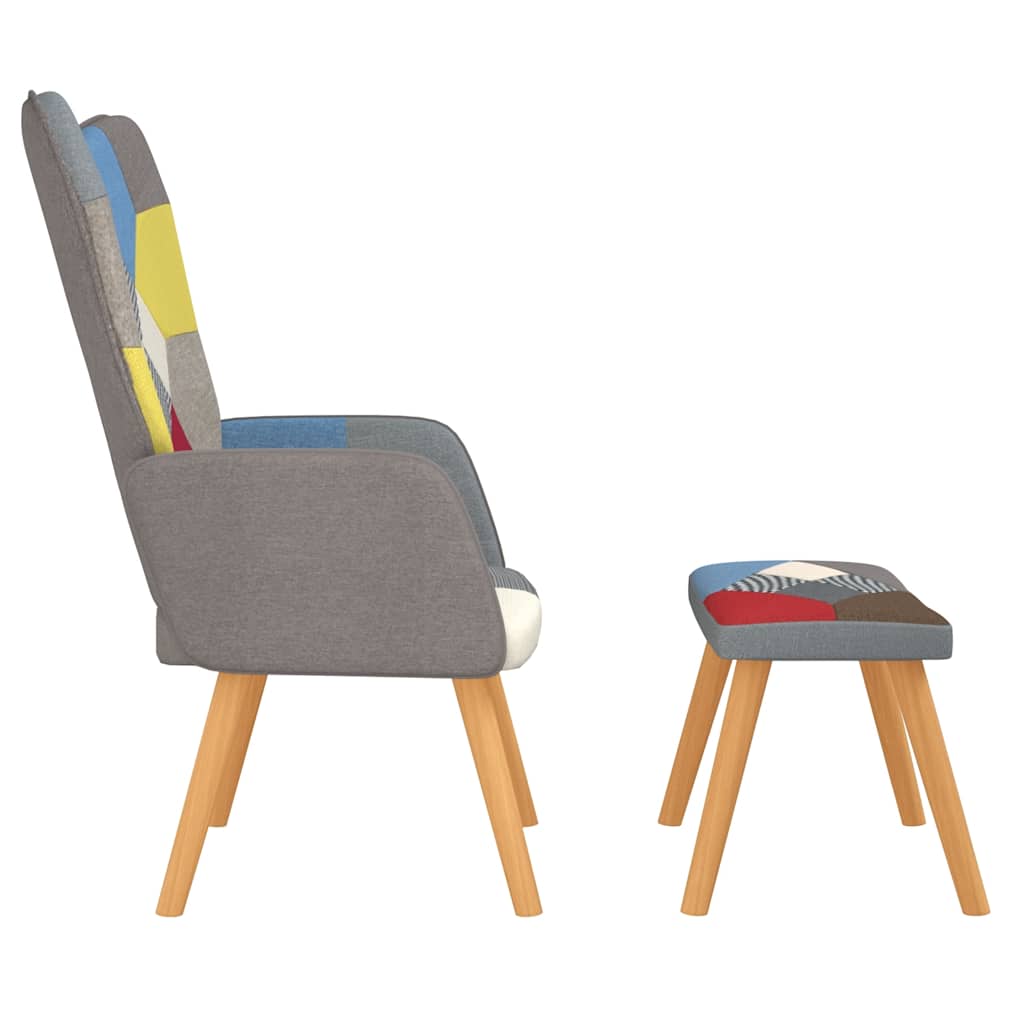8720286425558_g_en_hd_2 vidaXL Relaxing Chair with a Stool Patchwork Fabric - Image 4