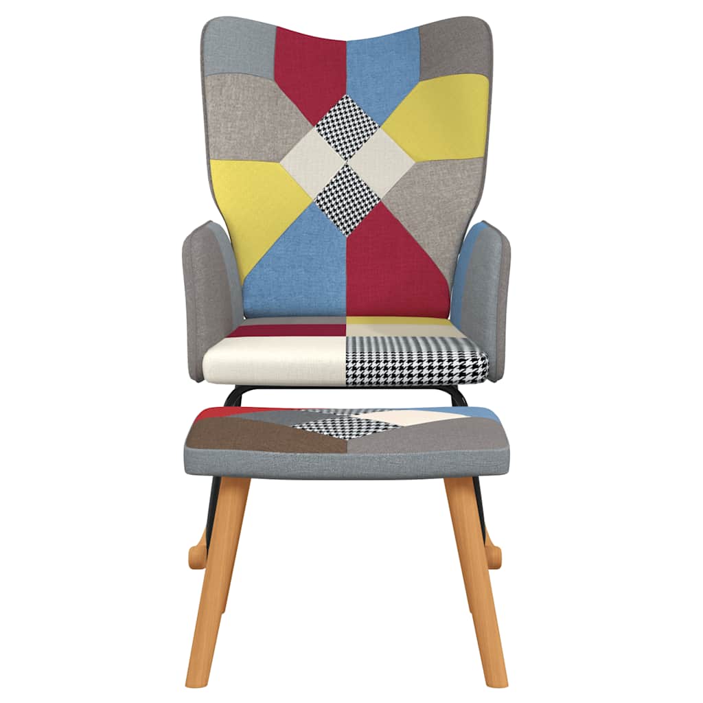 8720286425633_g_en_hd_1 vidaXL Rocking Chair with a Stool Patchwork Fabric - Image 3