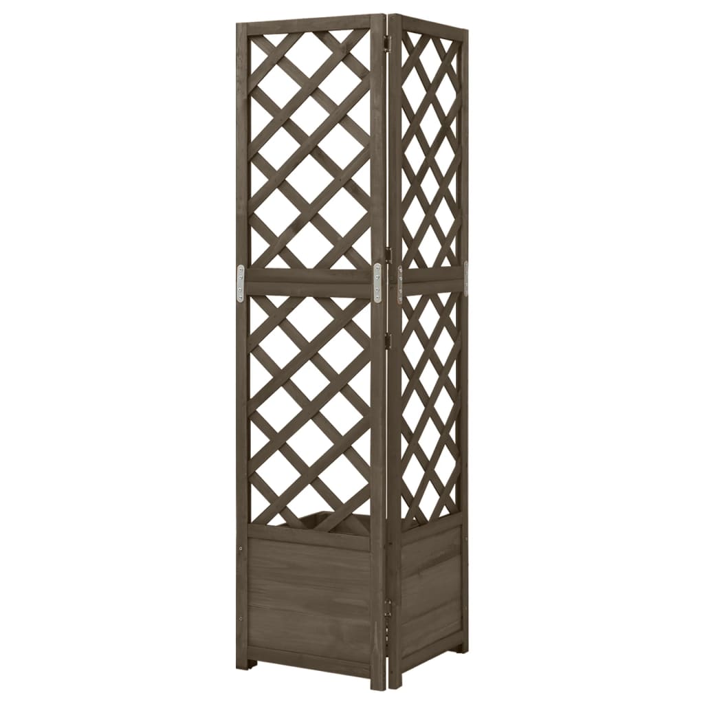 8720286432280_g_en_hd_2 vidaXL Corner Trellis Planter Grey 40x40x150 cm Solid Fir Wood - Image 3