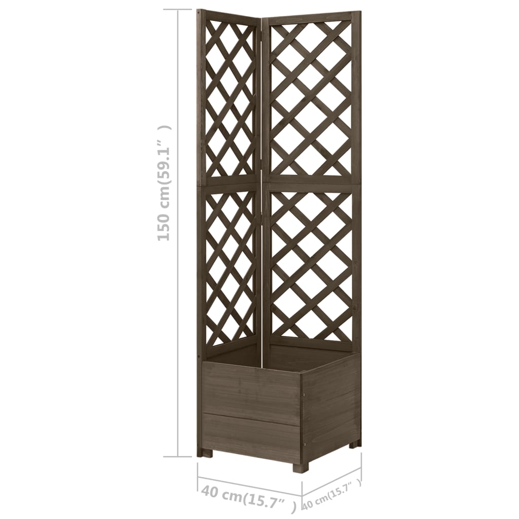 8720286432280_g_en_hd_5 vidaXL Corner Trellis Planter Grey 40x40x150 cm Solid Fir Wood - Image 6