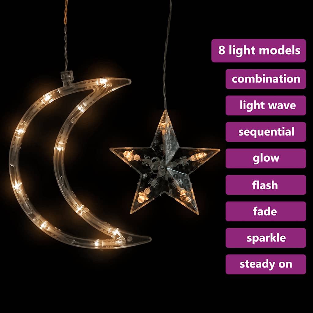 8720286434161_g_en_hd_2 vidaXL Star and Moon Fairy Lights Remote Control 138 LED Warm White - Image 4