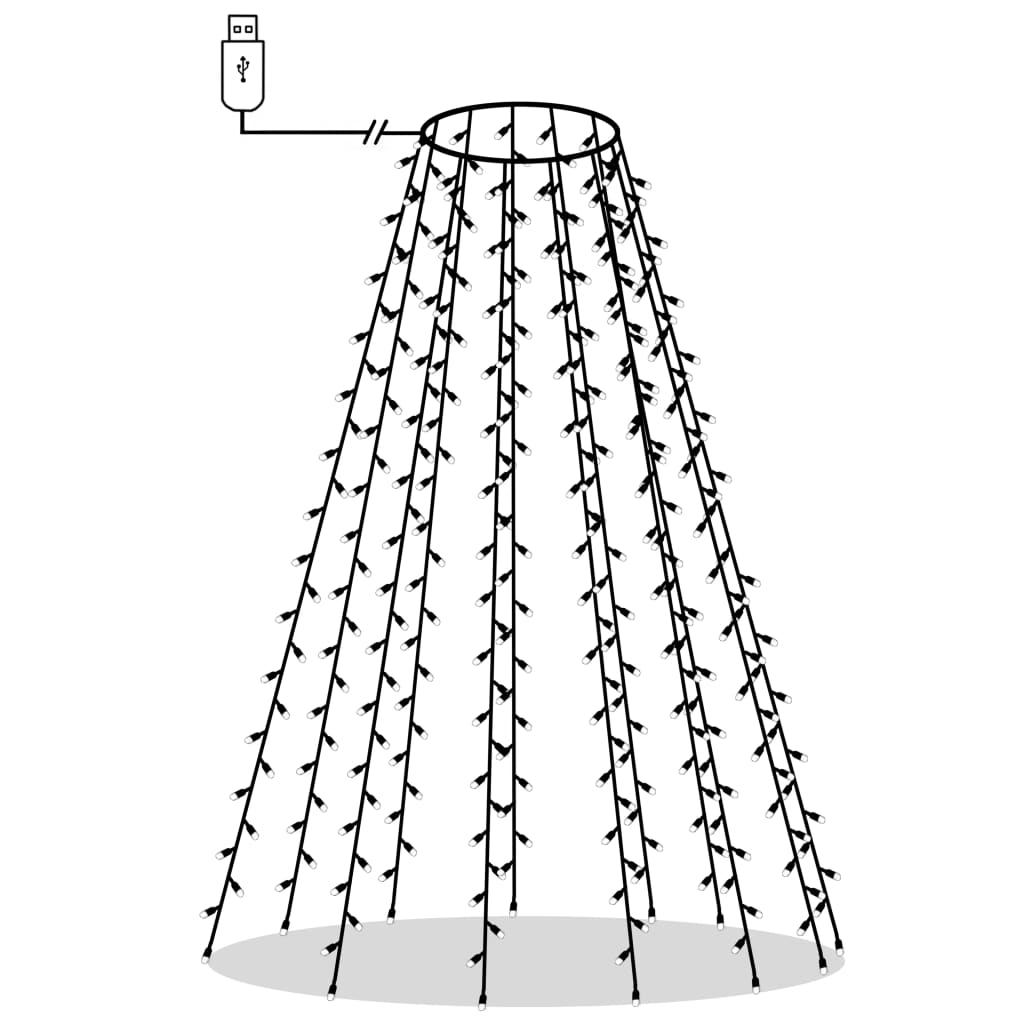8720286434529_a_en_hd_1 vidaXL Christmas Tree Net Lights with 210 LEDs Cold White 210 cm - Image 2