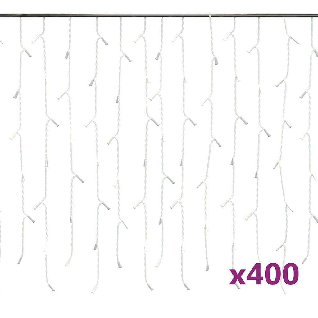 8720286434673_a_en_hd_1 vidaXL LED Curtain Icicle Lights 10m 400 LED Warm White 8 Function - Image 2