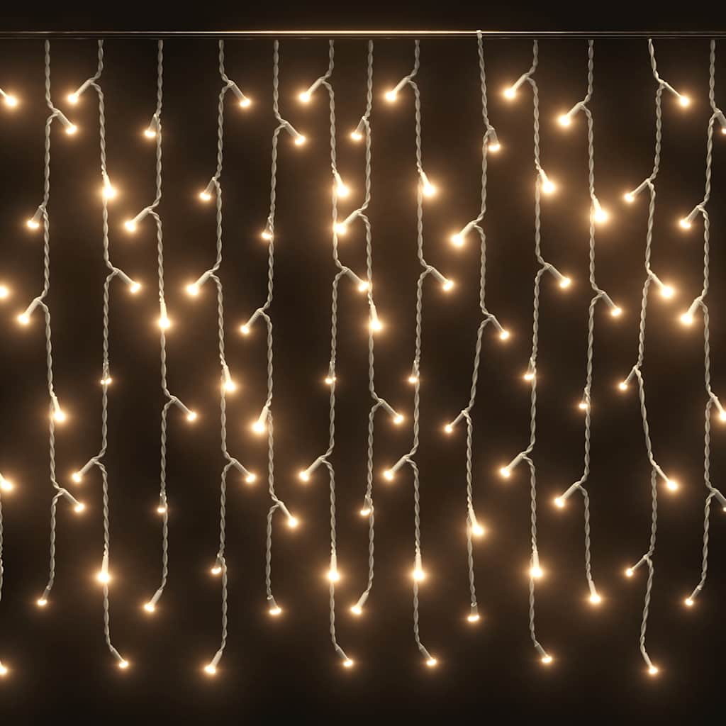8720286434673_g_en_hd_3 vidaXL LED Curtain Icicle Lights 10m 400 LED Warm White 8 Function - Image 5