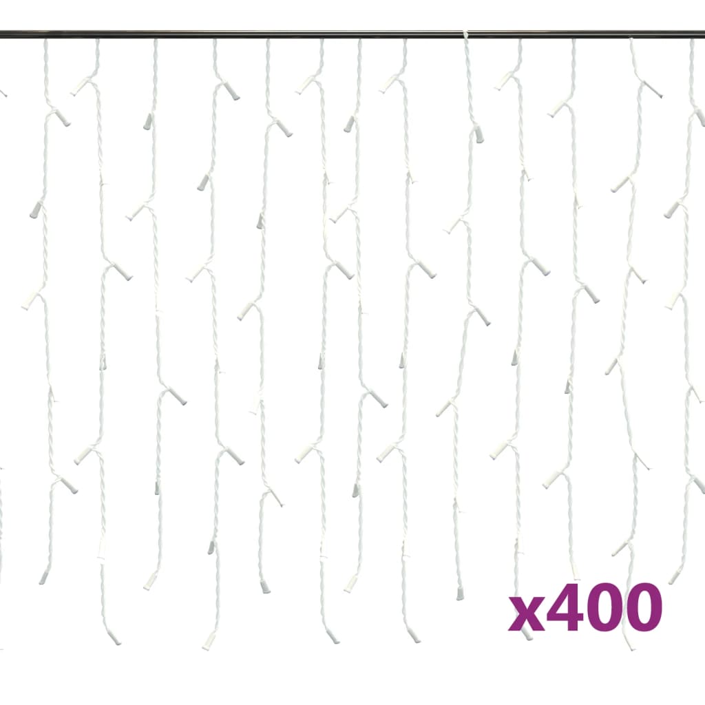 8720286434680_a_en_hd_1 vidaXL LED Curtain Icicle Lights 10m 400 LED Cold White 8 Function - Image 2