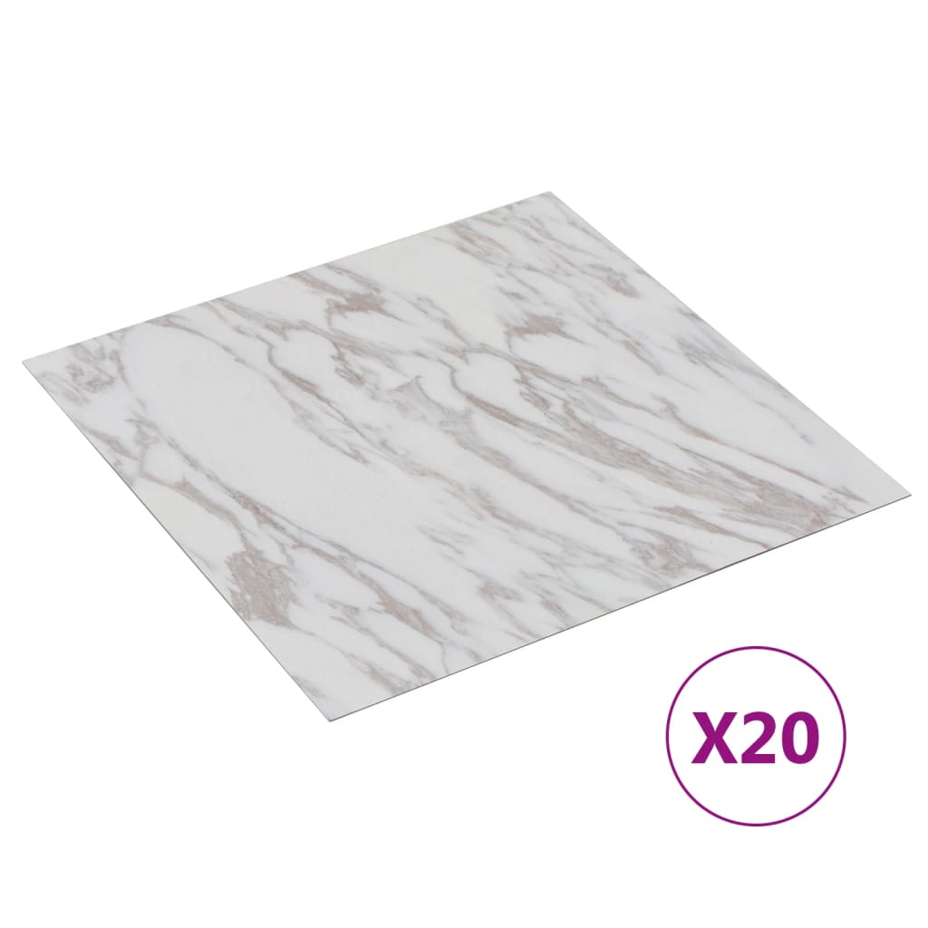 8720286435687_a_en_hd_1 vidaXL Self-adhesive Flooring Planks 20 pcs PVC 1.86 m² White Marble - Image 2