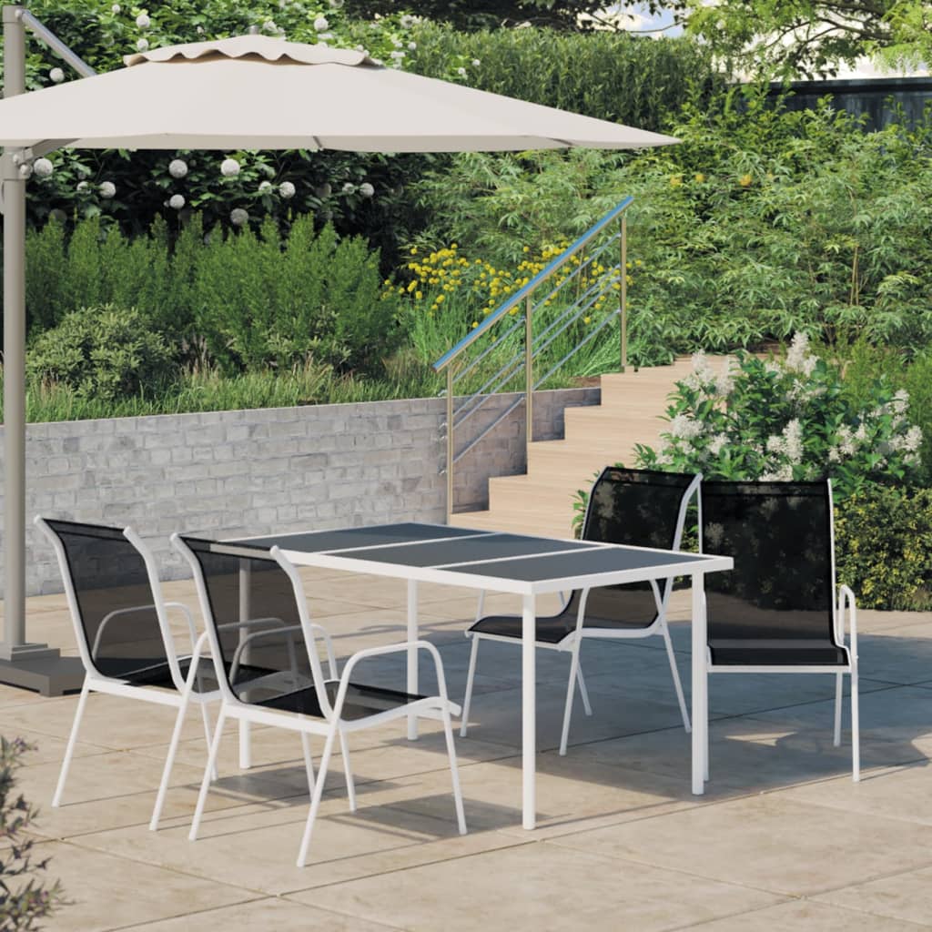 8720286437339_m_en_hd_1 vidaXL 5 Piece Outdoor Dining Set Steel Black - Image 1