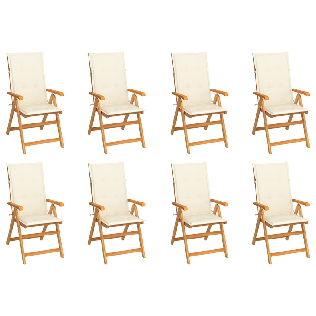 8720286437537_a_en_hd_1 vidaXL Reclining Garden Chairs with Cushions 8 pcs Solid Teak Wood - Image 1