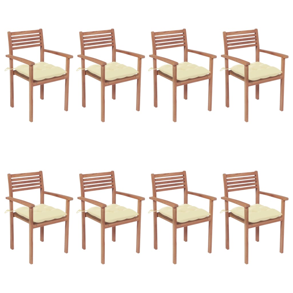 8720286438275_a_en_hd_1 vidaXL Stackable Garden Chairs with Cushions 8 pcs Solid Teak Wood - Image 1
