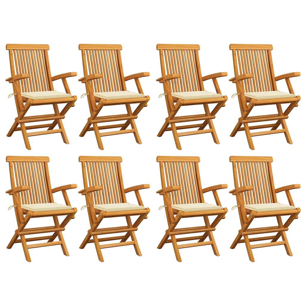 8720286441015_a_en_hd_1 vidaXL Garden Chairs with Cream Cushions 8 pcs Solid Teak Wood - Image 1