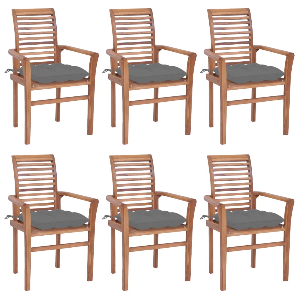 8720286441725_a_en_hd_1 vidaXL Dining Chairs 6 pcs with Grey Cushions Solid Teak Wood - Image 1