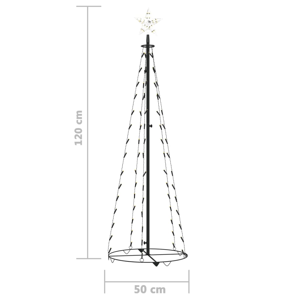 8720286443026_g_en_hd_6 vidaXL Christmas Cone Tree 70 Warm White LEDs Decoration 50x120 cm - Image 8