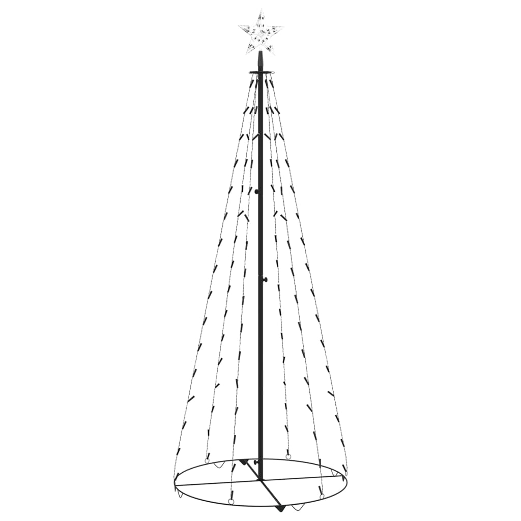 8720286443149_a_en_hd_1 vidaXL Christmas Cone Tree Cold White 100 LEDs Decoration 70x180 cm - Image 2