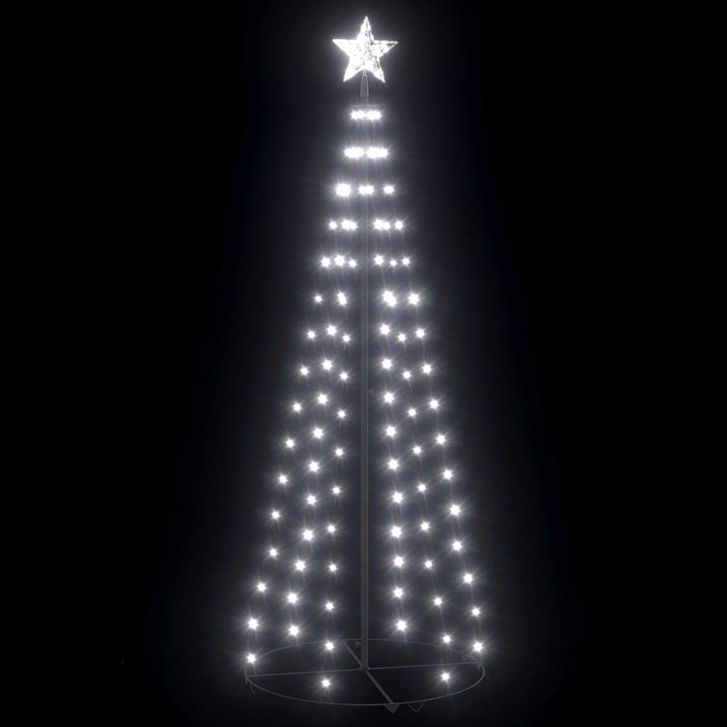 8720286443149_g_en_hd_1 vidaXL Christmas Cone Tree Cold White 100 LEDs Decoration 70x180 cm - Image 3