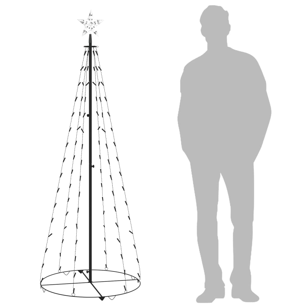 8720286443149_g_en_hd_5 vidaXL Christmas Cone Tree Cold White 100 LEDs Decoration 70x180 cm - Image 7