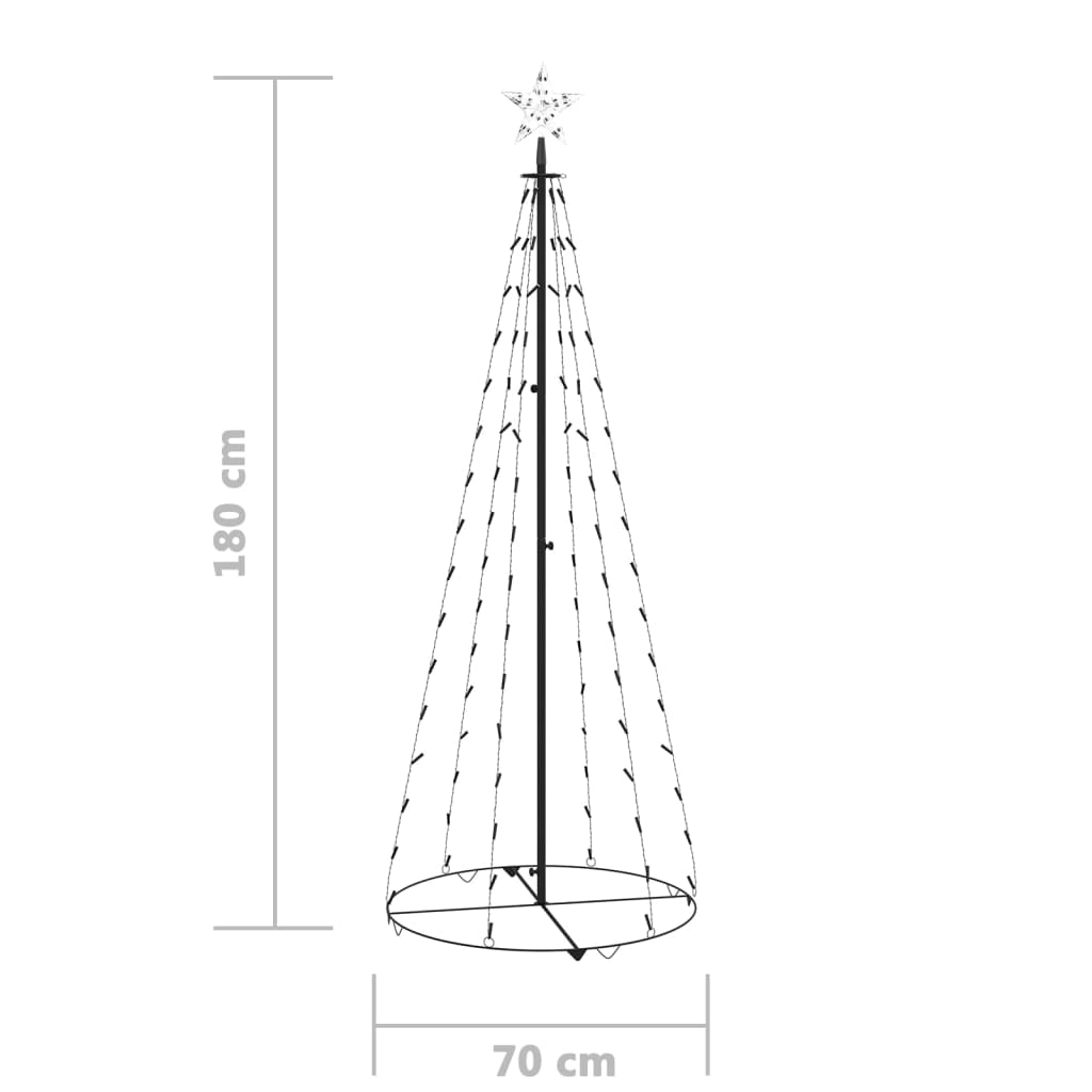 8720286443149_g_en_hd_6 vidaXL Christmas Cone Tree Cold White 100 LEDs Decoration 70x180 cm - Image 8