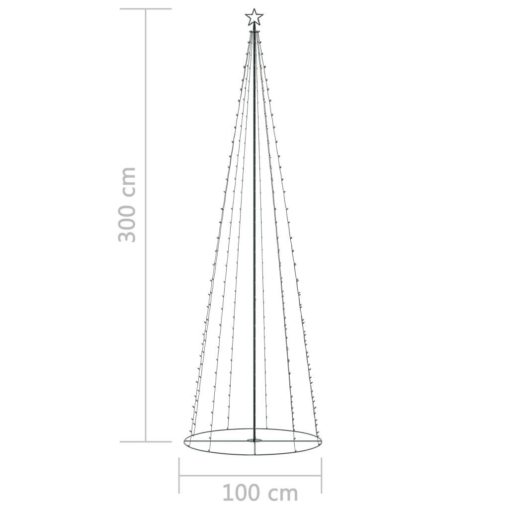 8720286443279_g_en_hd_5 vidaXL Christmas Cone Tree 330 Warm White LEDs Decoration 100x300 cm - Image 7