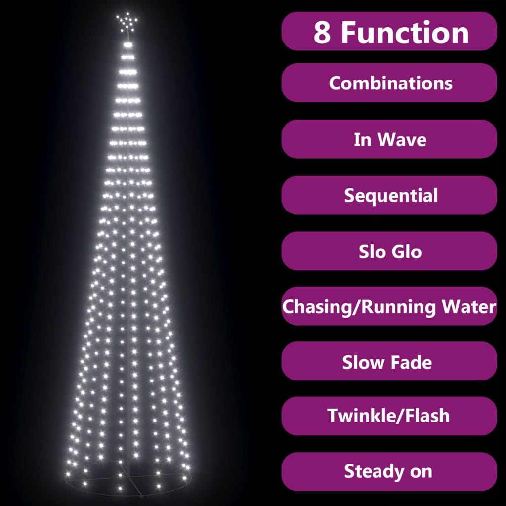 8720286443385_g_en_hd_2 vidaXL Christmas Cone Tree 752 Cold White LEDs Decoration 160x500 cm - Image 4
