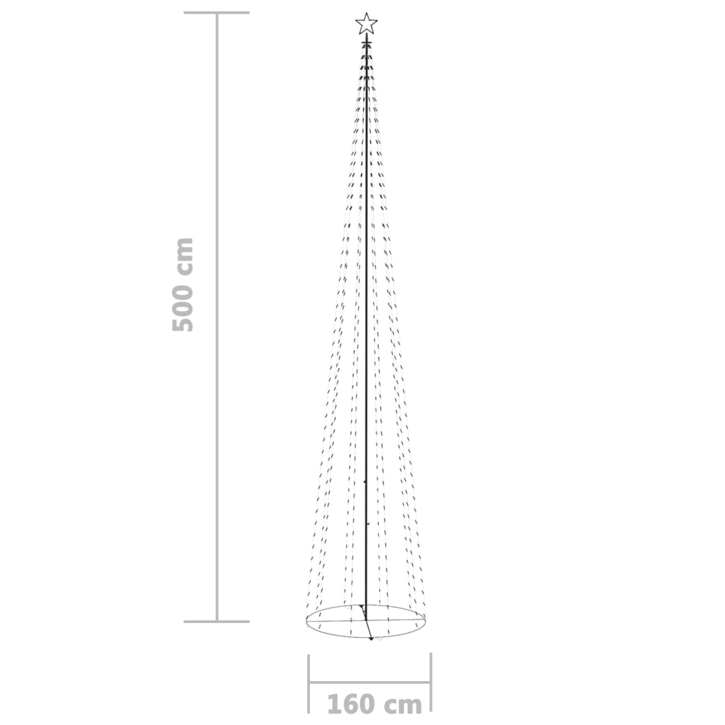 8720286443385_g_en_hd_6 vidaXL Christmas Cone Tree 752 Cold White LEDs Decoration 160x500 cm - Image 8