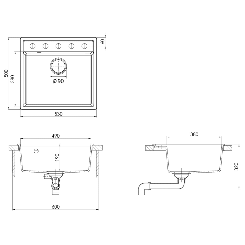 8720286444313_g_en_hd_6 vidaXL Kitchen Sink with Overflow Hole Black Granite - Image 8