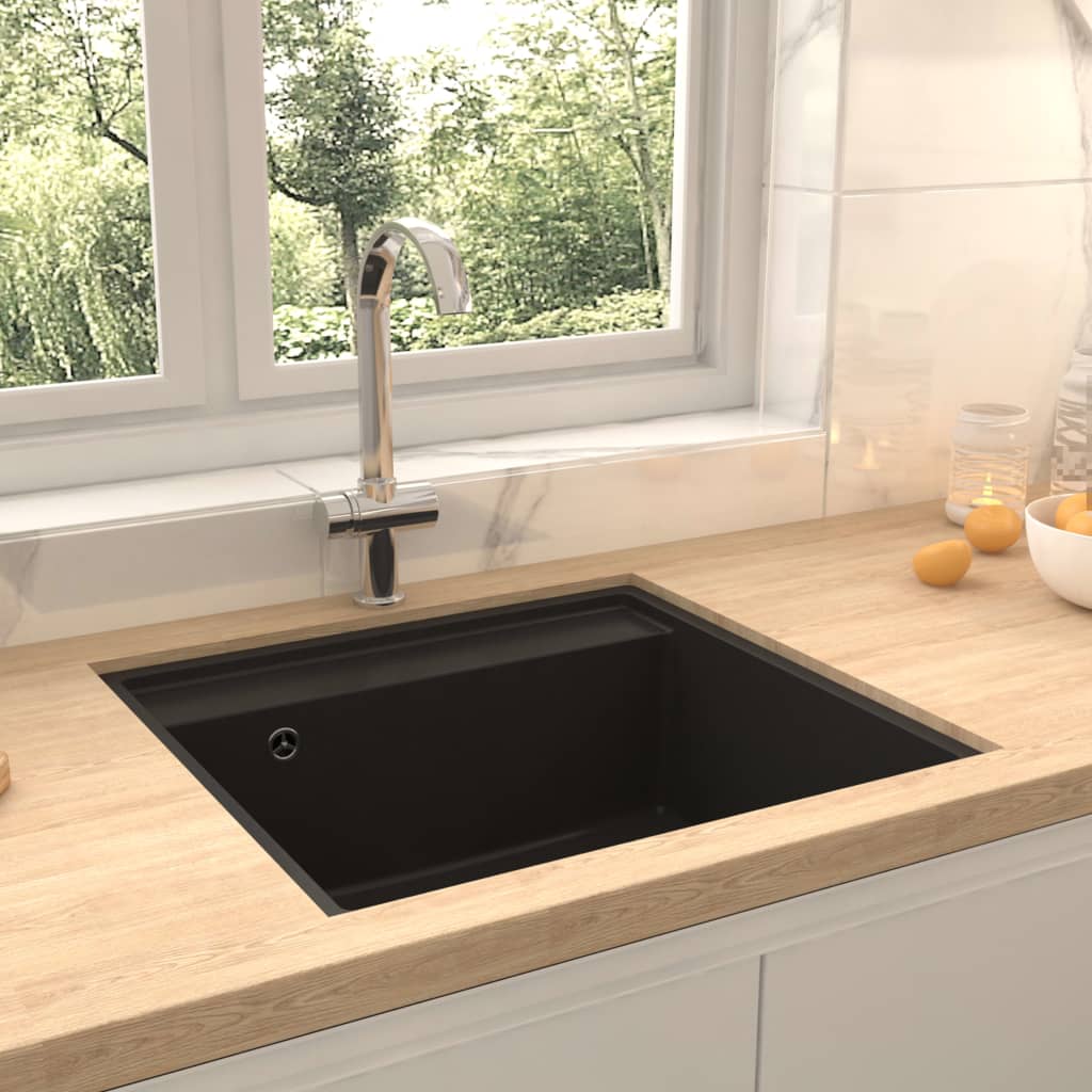 8720286444313_m_en_hd_1 vidaXL Kitchen Sink with Overflow Hole Black Granite - Image 1