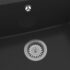 vidaXL Kitchen Sink with Overflow Hole Black Granite - Image 6