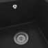 vidaXL Kitchen Sink with Overflow Hole Black Granite - Image 6